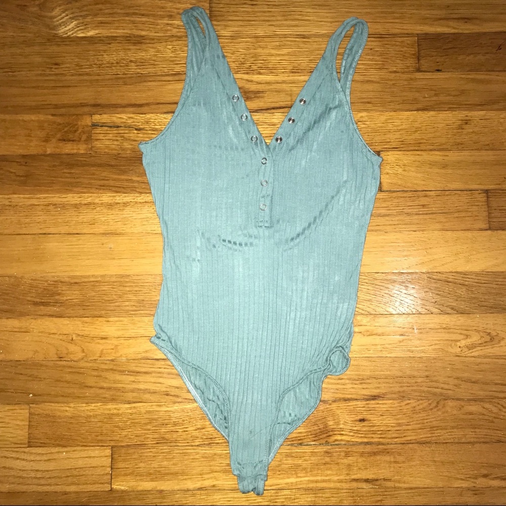 Pastel green/blue Tank Bodysuit NWT